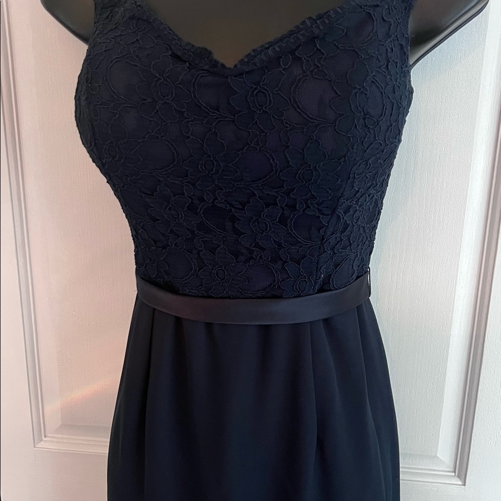 Elegant Mother of the Bride Groom Navy Gown by Bill Levkoff - Size 4